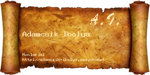 Adamcsik Ibolya névjegykártya